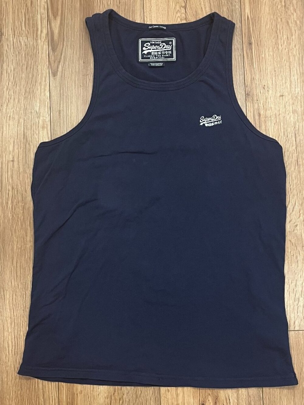 SuperDry Vintage Classic Tee Shirt Tank Blue Sz M